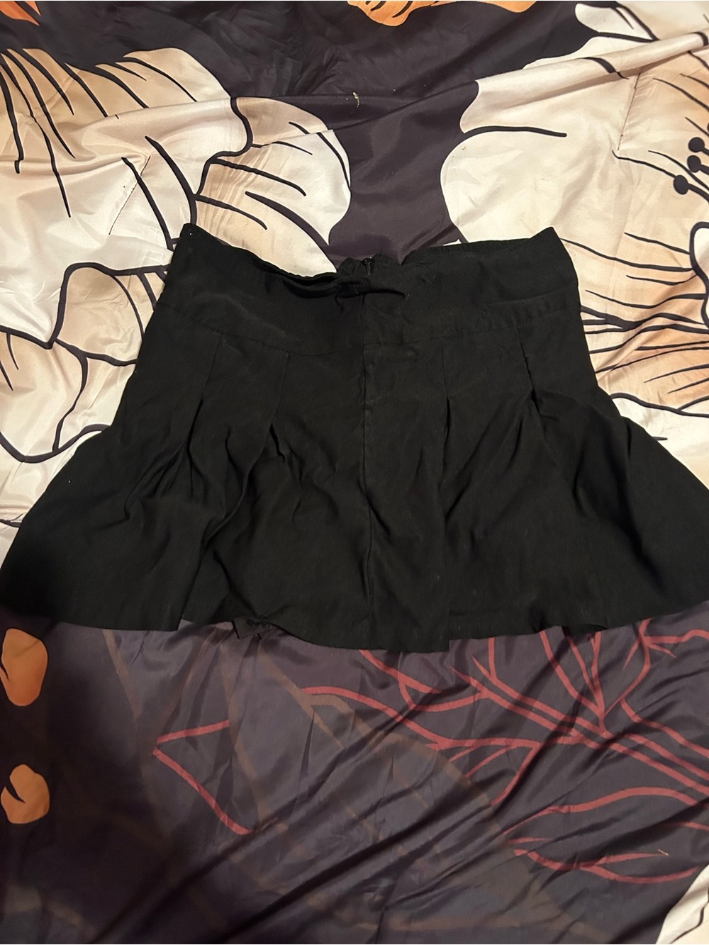 Black Pleated Mini Skirt